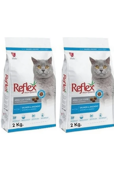 Reflex Somonlu & Hamsili Yetişkin Kedi Maması 2 kg x 2 Adet.