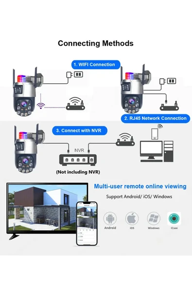 Venas Çift Kameralı 36X Optik motorize zoom 8Mp Ultra HD Polis Çakarlı Wifi Telefon uygulamalı Kamera - 3