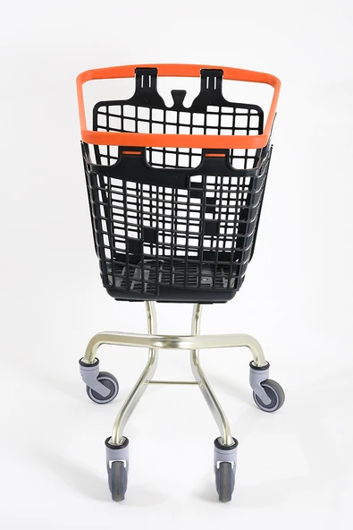 Plastik Market (Alışveriş) Arabası 100 L Loop Turuncu - Resim 4