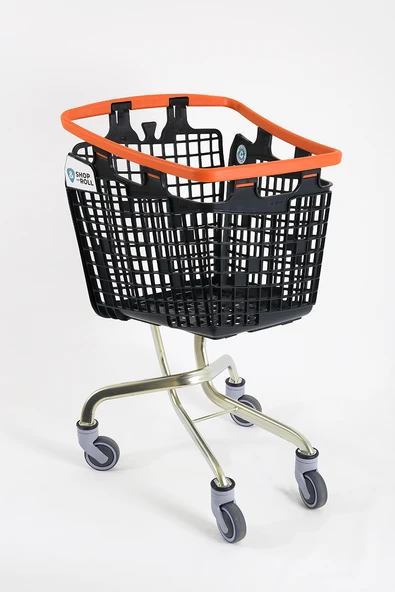 Plastik Market (Alışveriş) Arabası 100 L Loop Turuncu - Resim 2