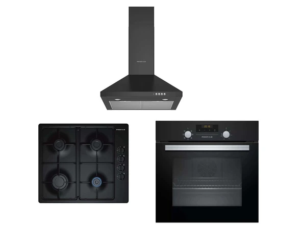 PROFİLO SİYAH EKO 3LÜ ANKASTRE SET (OO37P6012D-DVP6C460-FRTA122S) - 1