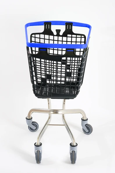 Plastik Market (Alışveriş) Arabası 100 L Loop Mavi - 4