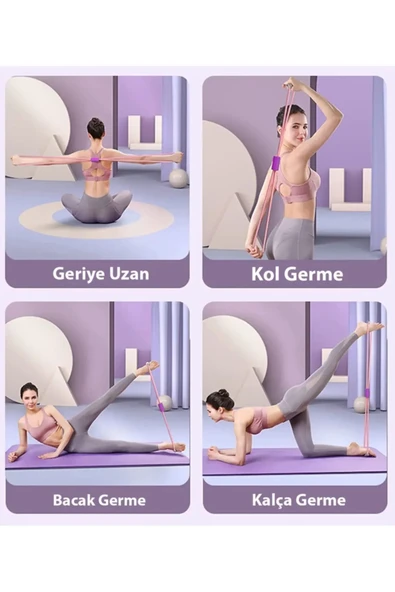 Pembe Pilates Direnç Lastiği İpi Vücut Şekillendirici Kelebek Direnç Lastiği Güç Lastiği Egzersiz AA177 - 4