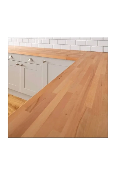 Promasif Ahşap Kayın Mutfak Tezgahı ( Kalınlık: 30 mm.- Genişlik: 640 mm.- Uzunluk: 2000 mm. ) - Resim 3