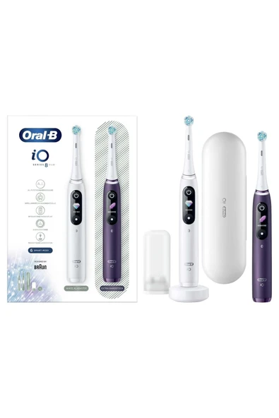 Oral-B İo 8 Şarjlı Diş Fırçası Seti 2'li - Beyaz/mor - 2