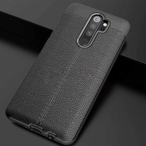 Xiaomi Redmi Note 8 Pro Uyumlu Kamera Korumalı Deri Görünümlü Silikon Kılıf - 6