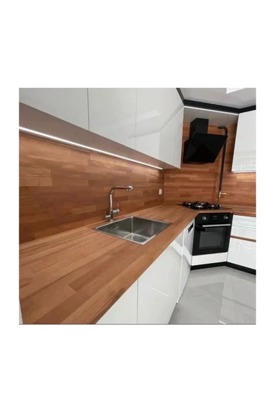 Promasif Ahşap Kayın Mutfak Tezgahı ( Kalınlık: 30 mm.- Genişlik: 640 mm.- Uzunluk: 2500 mm. ) ürün görseli