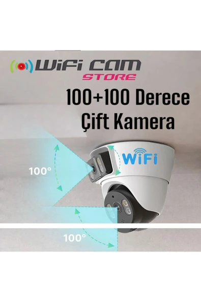 WİFİCAM Çift Kameralı İç Ortam Tavan Tip Dome Wifi Kamera - 6