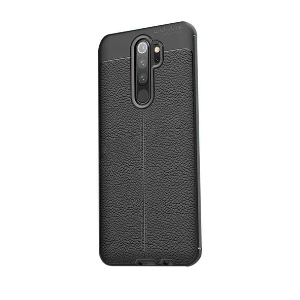 Xiaomi Redmi Note 8 Pro Uyumlu Kamera Korumalı Deri Görünümlü Silikon Kılıf - 1