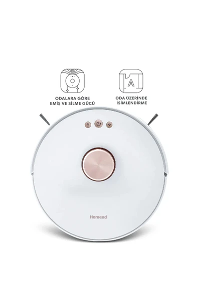 HOMEND Alex Laser Pro 1283H Moplu Ve Haritalamalı Akıllı Robot Süpürge Beyaz - 2
