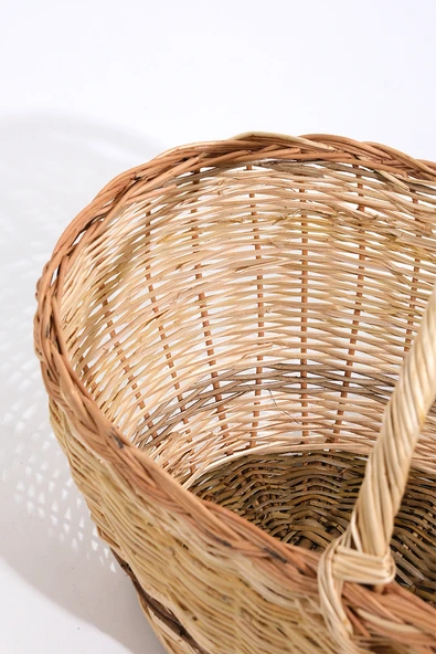 Tek Saç Örgü Hasır Sepet - Resim 4