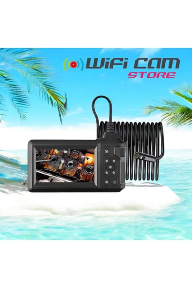 WIWOCAM 20 Metre Çift Kameralı Monitörlü Sert Tel Kablolu Tamirci Kamerası - 5