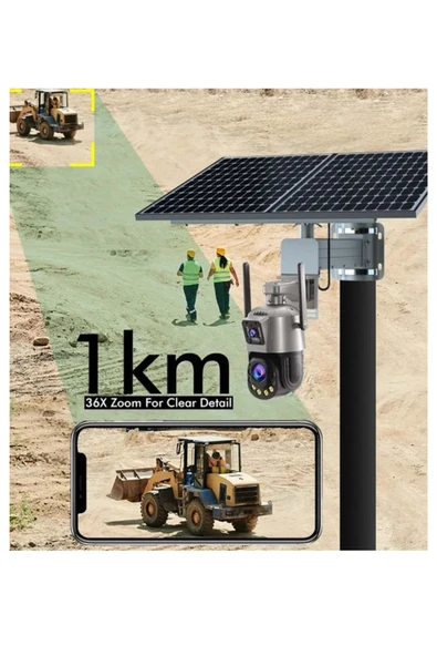 Bester 4G SİMKARTLI 1KM ZOOM 36X 60-80W GÜNEŞ PANELLİ PTZ KAMERA PROFOSYONEL - 4