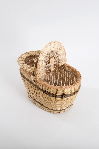 Kapaklı Hasır Piknik Sepeti - Resim 4