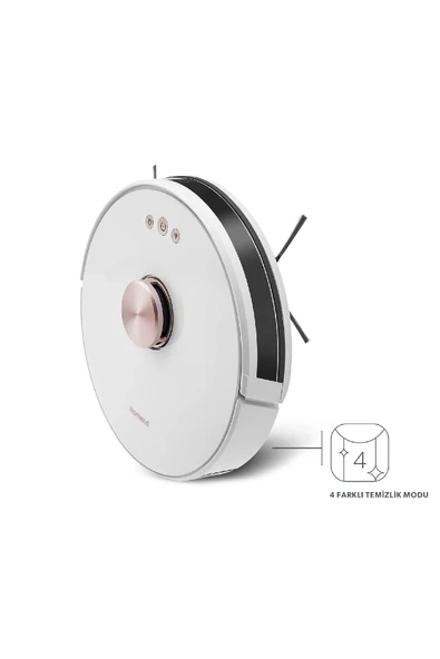 HOMEND Alex Laser Pro 1283H Moplu Ve Haritalamalı Akıllı Robot Süpürge Beyaz - 4