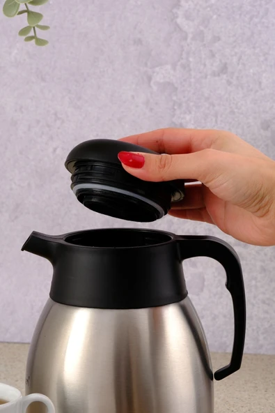 Penguen Paslanmaz Çelik Çay Termosu 2 Litre | 12-24 Saat Soğuk, 8-12 Saat Sıcak Tutma | Paslanmaz Çelik - 4