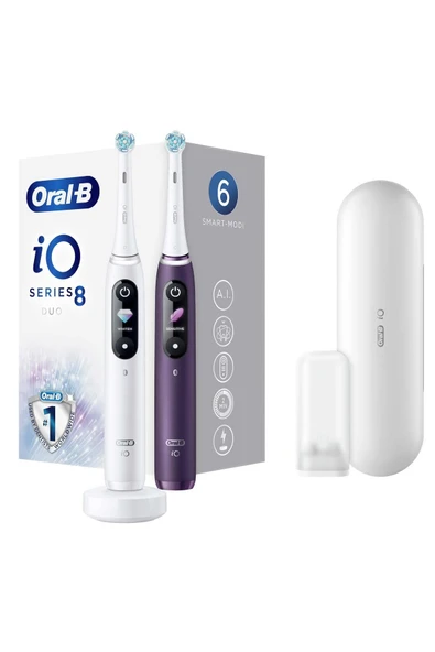 Oral-B İo 8 Şarjlı Diş Fırçası Seti 2'li - Beyaz/mor