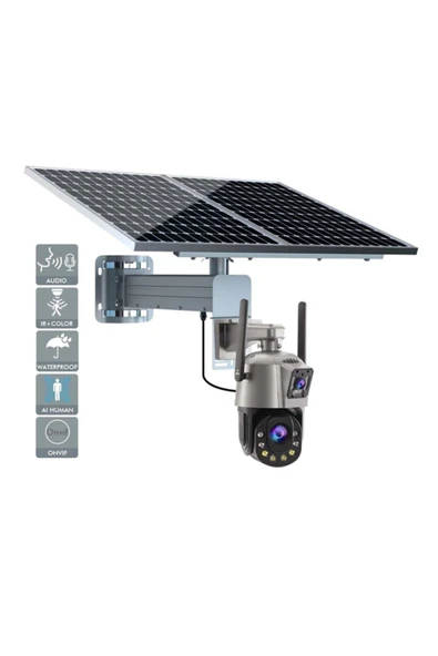 Pulnix 4G Solar Çift Kamera 36X 60W Güneş Panelli