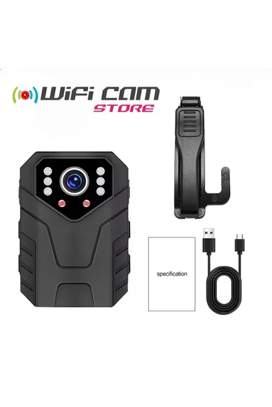 WİFİCAM Wifi Li Gece Görüşlü Ekranlı Yaka Kamerası - 7