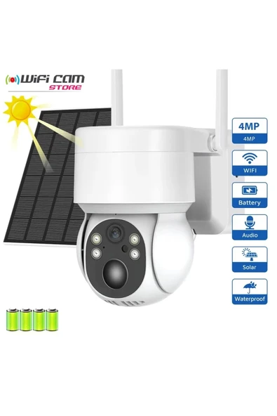 WIFICAM PLUS Solar Güneş Enerjili Ptz Wıfı Kamera 4mp Çok Net Görüntü