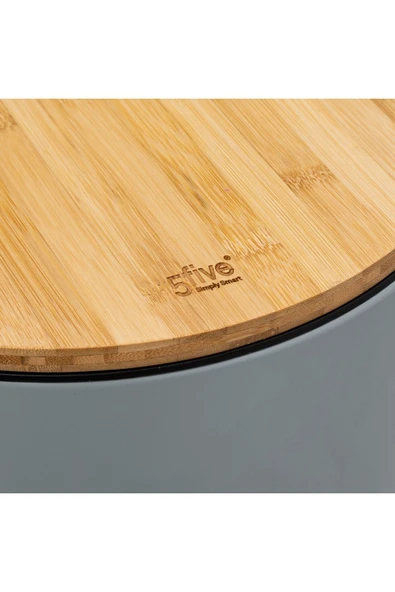 5FIVE Bambou 30 Lt Metal Çöp Kovası - Antrasit - 3