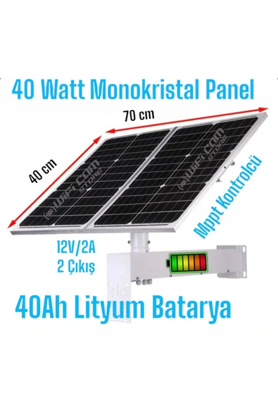 WİFİCAM Lityum Bataryalı Güneş Panel Seti 40 Watt-40 Amper - 4