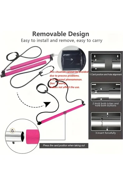 Squat Pilates Jimnastik Egzersiz Çubuğu Portable Studio Squat Barı AA175 - 3