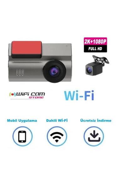 WIFICAM PLUS 2.5K Ekranlı 2 Kameralı WİFİ Araç Kamerası +Park Kiti - 3