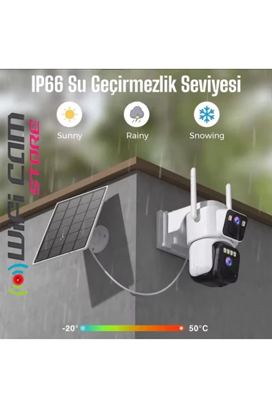 WİFİCAM Çift Kameralı 4G Solar Kamera O-Kam Pro Türkçe Program - 7