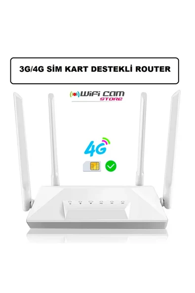 WİFİCAM Sim Kart ile Çalışan 4 Antenli Router Wifi Modem 3G/4G Desteği