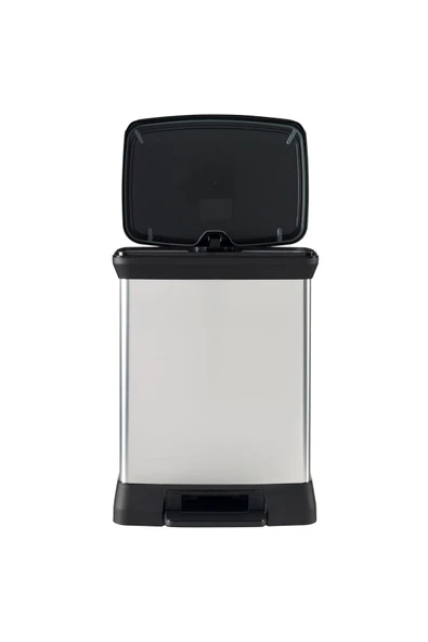 CURVER DecoBin 30L Metal Görünümlü, Yumuşak kapanan, Pedallı, 1. Sınıf Plastik, Çöp Kovası - 2