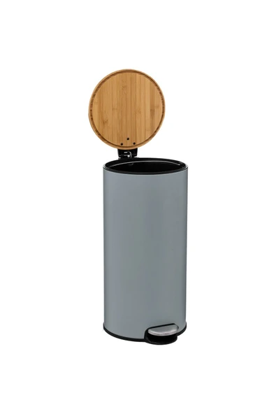 5FIVE Bambou 30 Lt Metal Çöp Kovası - Antrasit - 2