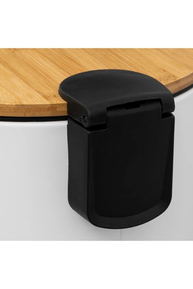 5FIVE Bambou 30 Lt Metal Çöp Kovası - Beyaz - 5