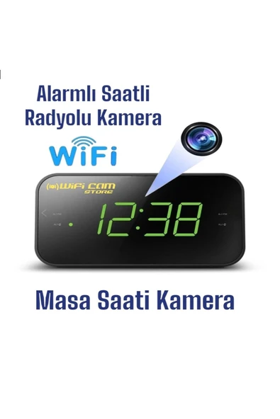 WİFİCAM Masa Saati Kamera Radyolu Ve Alarmlı Dijital Lookcam App - 3