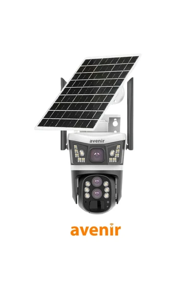 AVENİR AV-S432 4mp 10x Optik Zoom 2 Kameralı Solar Güneş Enerjili Ptz 4g Sim Kartlı Sesli Alarmlı Kamera