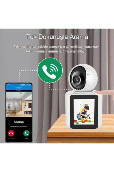 WIFICAM PLUS Ekranlı Görüntülü Görüşme Sağlayan Akıllı Kamera Ev-İşyeri-Ofis-Bebek-Yaşlı Hasta Kamerası - 4