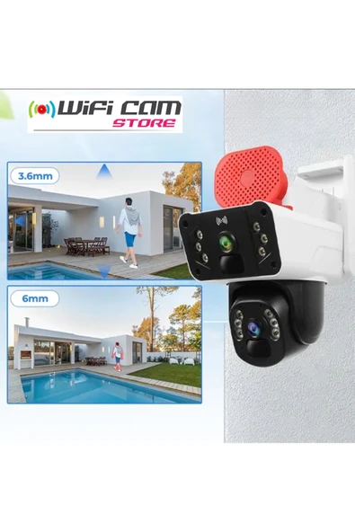 WİFİCAM 4G Çift Kameralı Sirenli Hareket Takipli Sim Kart İle Çalışan Solar Kamera - 5