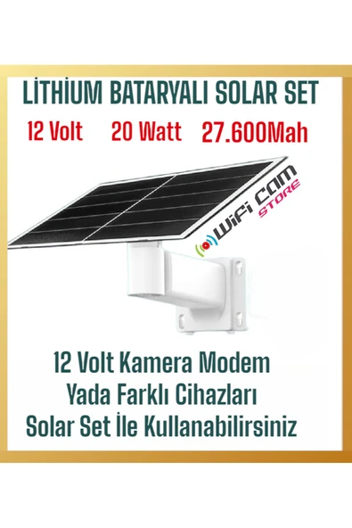 WİFİCAM Lityum Bataryalı Güneş Panel Seti 20 Watt Panel-27.600 Mah Batarya - 3