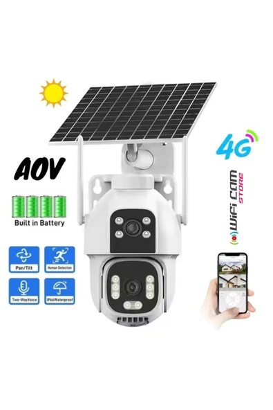 WIFICAM PLUS AOV Çift Kameralı 7/24 Kayıt E Sim Özellikli 4G Solar Kamera - 2