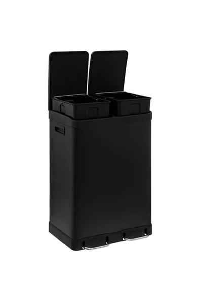 5FiveSmart 5five Simply Smart Ariane 60 Lt Metal Çöp Kovaları Siyah - 2