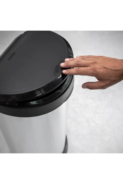 CURVER Decobin Push 40l Metal Görünümlü Çöp Kovası - Dokunmatik, Yumuşak Kapanan, 1. Sınıf Plastik