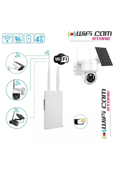 WIFICAM PLUS 60 Watt Panelli Sim Kartlı Güneş Enerjili Dış Mekan Wifi Modem Seti - 3