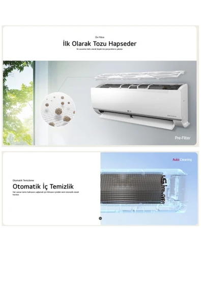 LG 12k Btu - Dualcool Plus Inverter Wi-fi Akıllı Klima 12000 Btu Enerji A Duvar Tipi Beyaz (2025) - 6