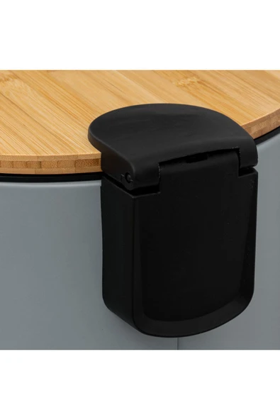 5FIVE Bambou 30 Lt Metal Çöp Kovası - Antrasit - 4