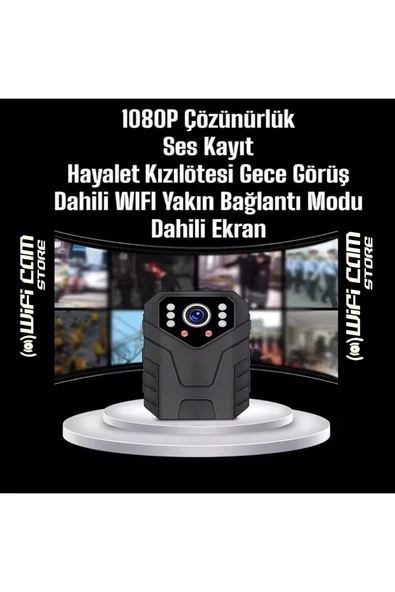 WİFİCAM Wifi Li Gece Görüşlü Ekranlı Yaka Kamerası - 5