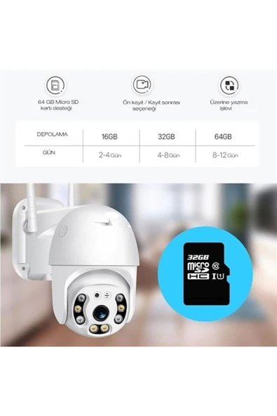 demdem 2.0 Mp Hd Lens Iç Dış Mekan Suya Danıklı Ip Wifi Network Güvenlik Kamerası Wifi Kamera - 2