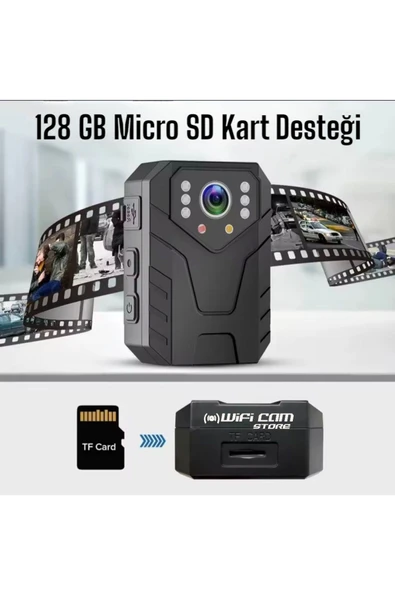 WİFİCAM Wifi Li Gece Görüşlü Ekranlı Yaka Kamerası - 3