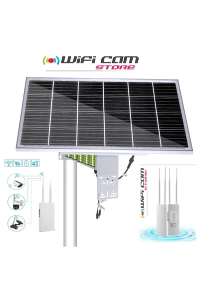 WIFICAM PLUS 60 Watt Panelli Sim Kartlı Güneş Enerjili Dış Mekan Wifi Modem Seti - 5