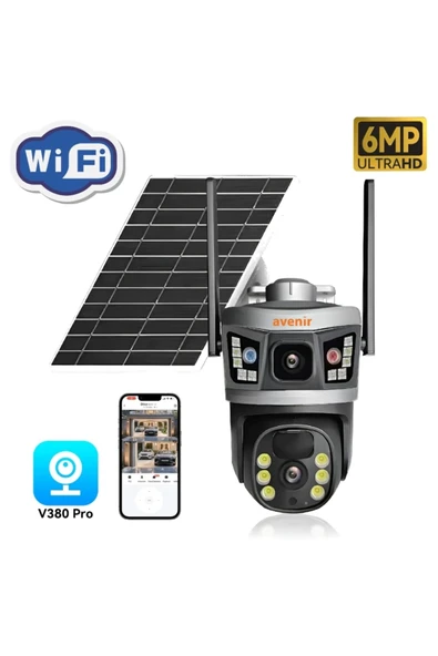 AVENİR AV-S232 4MP Solar WIFI IP PTZ Dual Light Çift kameralı V380 Pro App Kamera - 3