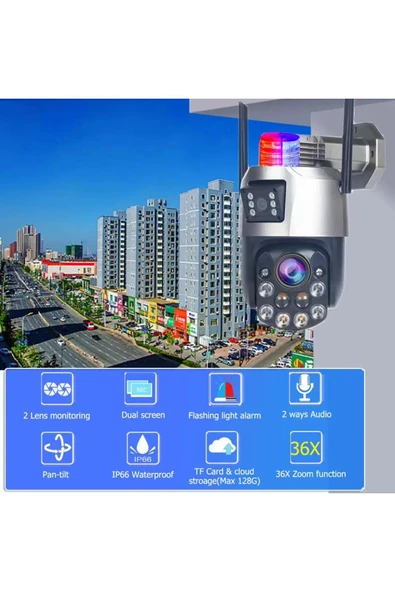 Venas Çift Kameralı 36X Optik motorize zoom 8Mp Ultra HD Polis Çakarlı Wifi Telefon uygulamalı Kamera - 2